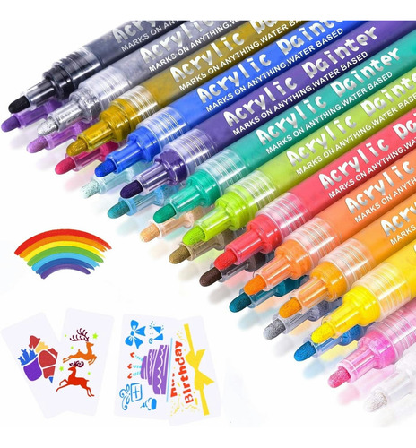 Bolígrafos De Pintura Acrílica Colores Vibrantes Marcadores