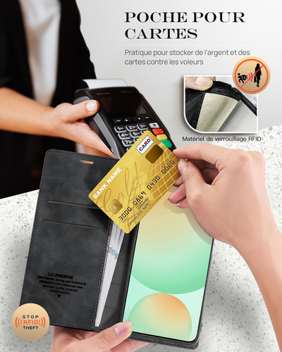Funda Carcasa Cartera Cuerocon Para Galaxy S24 Fe+mica