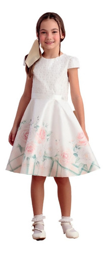 Vestido De Festa Infantil Petit Cherie Off White 22472 Br.