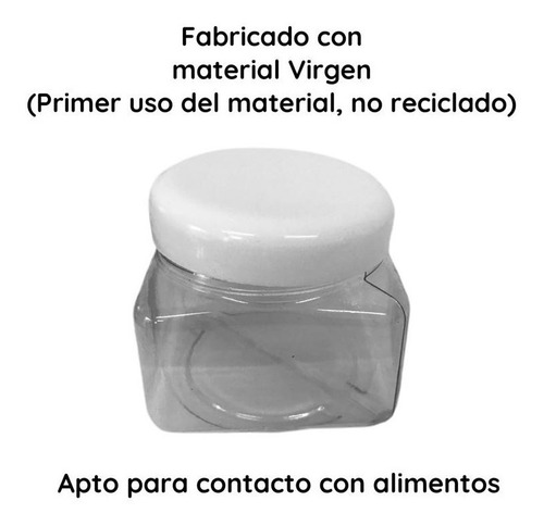 Imagen 7 de 10 de Potes Plasticos 200 Cc Cuadrado Cristal Pvc X 190 Un.