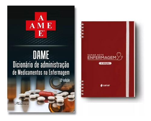 Ame Dicionário De Medicamentos Na Enfermagem & Sanar Note Enfermagem