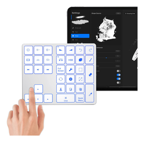 Doohoeek Teclado Buetooth Retroiluminado Para iPad Procreate