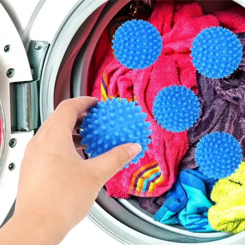 Pelotas reutilizables para secadora y lavado de ropa, bolas antiestáticas  para suavizar la ropa, 6 unidades (rojo rosa)