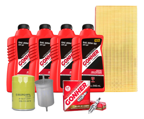 Kit De Afinación Jetta 2000 Al 2010 2.0 Bujía Gonher 20w50