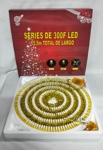 Serie Tira De Luces Led 300 Leds Luces Amarilla Dorada 15 Mt Luces Amarillo Luz Dorada