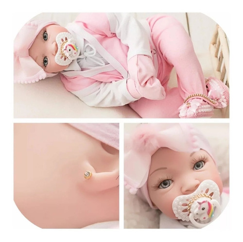 Tipo Boneca Bebê Baby Real Reborn Realista 16 Itens+ Brinde