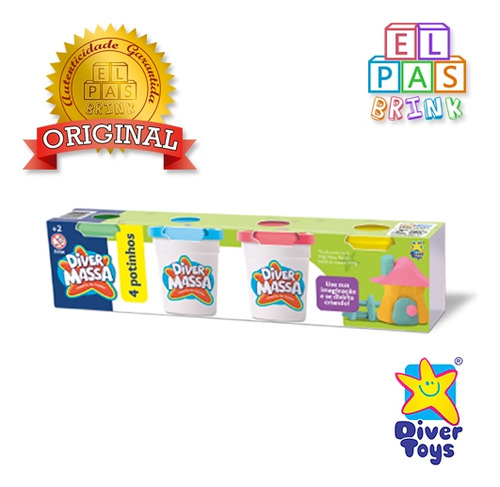 Kit 4 Massinhas De Modelar Cores Sortidas - Divertoys