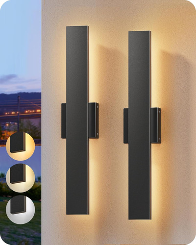 Luces Led Pared Exterior Regulables 3000-5000 K Aplique Negr