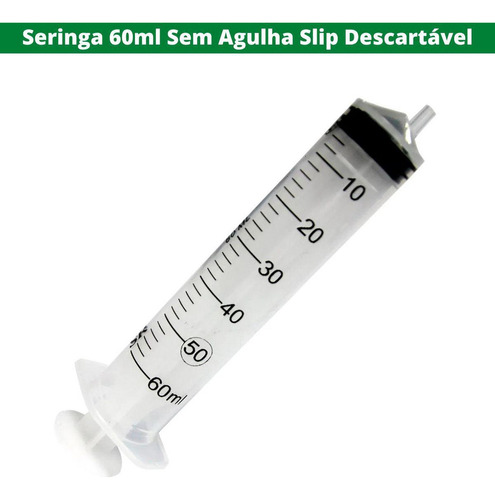 Seringa Descartável Lock Bico Cateter Sonda 60 Ml S/ag Sr