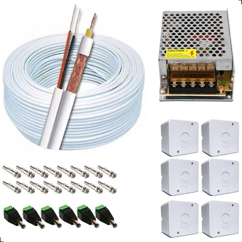 Kit 6 Cameras Segurança Intelbras Externas Dvr 8 Ch Hd 1 Tb Cor Branco