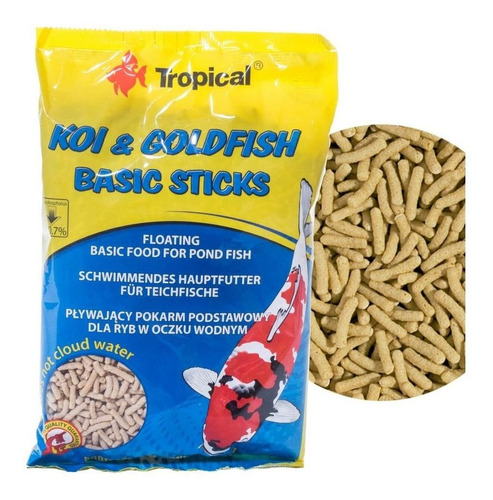 Ração Koi & Goldfish Basic Sticks Bag 90g Tropical