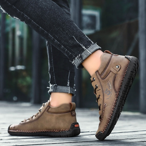 Hombres Zapatos Casual Cuero Entrenamiento Botas De Tobillo