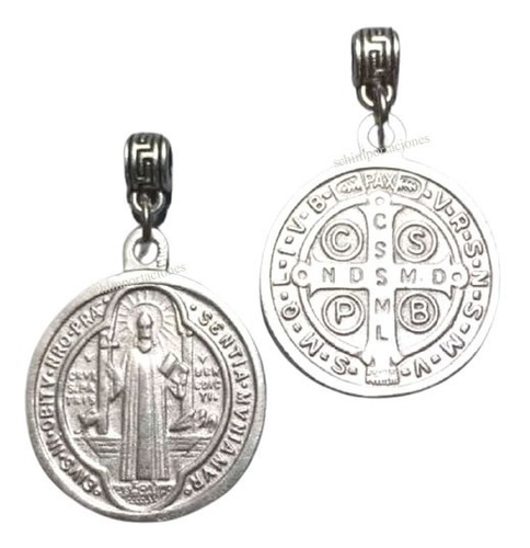 Medallón De San Benito C/ Cadena De Acero ++ Consagrado ++