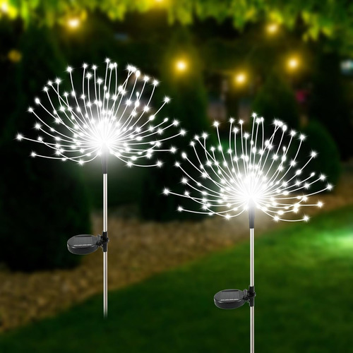 Luces Solares De Jardin, 2,120 Luces De Fuegos Artificiales American Color