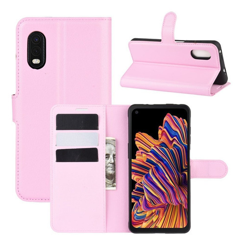 Capa Danet Proteção Premium carteira flip cover rosa para Samsung Galaxy xcover Samsung x cover pro 6.3"