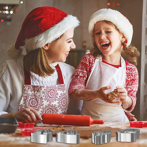 Moldes Para Galletas Navidad De Acero Inoxidable, Juego