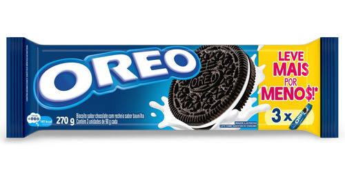 Imagem 3 de 8 de Biscoito Recheado Oreo Original Emb Econômica Multipack 270g