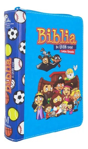 Biblia Mi Gran Viaje Letra Grande Manual C/cierre Azul- Ori.