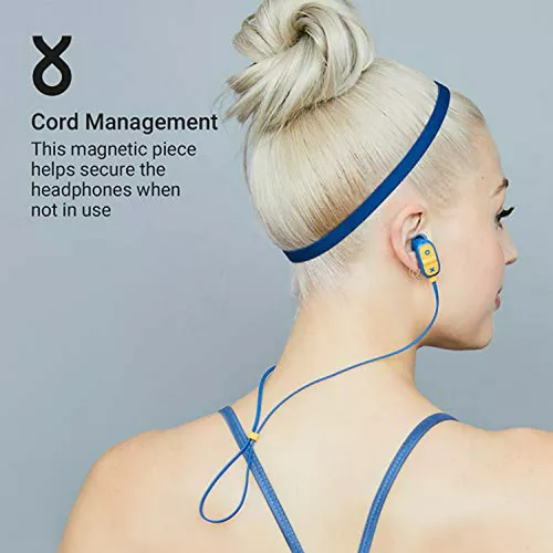  Auriculares inalámbricos Bluetooth con gancho seguro para las  orejas, 7 horas de reproducción, rango de 30 pies, llamadas manos libres,  resistentes al sudor, auriculares grandes Jam Live, color azul : Electrónica