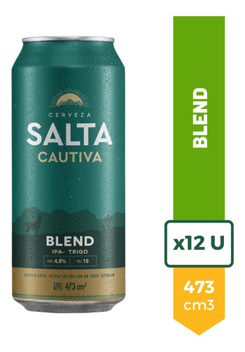 Imagen 1 de 9 de Cerveza Salta Cautiva Blend Lata 473ml Pack X12 Oferta