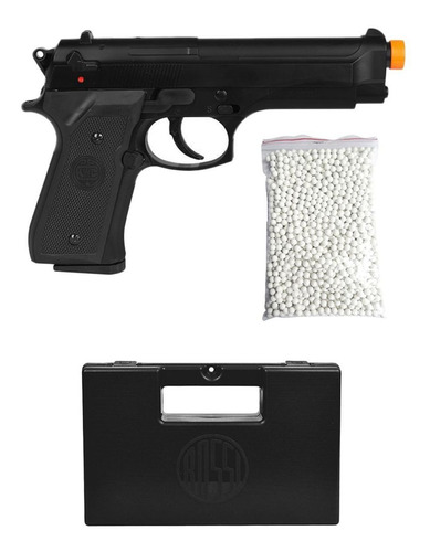 Imagem 1 de 6 de Arma De Pressão Pistola Airsoft Mola Kwc Beretta M92 + Case