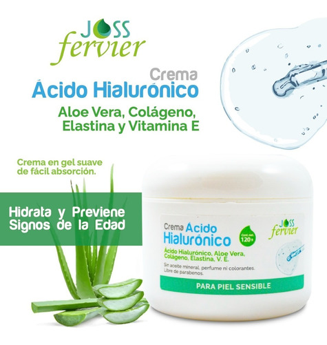 Crema Ácido Hialurónico Colageno Y Elastina Envío Gratis