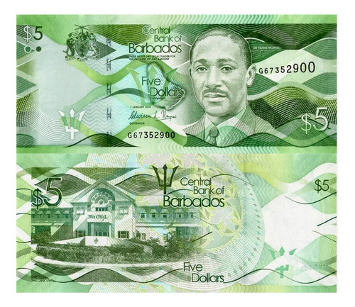 Barbados - 5 Dólares - Año 2018