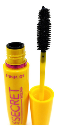 Mascara Rimel De Pestañas Negra 3 Cepillos My Secret Pink 21 Color Negro Recto