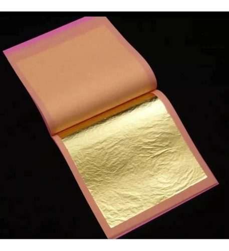 Folha De Ouro Comestível 24k 8x8 Cm C/ Certificado
