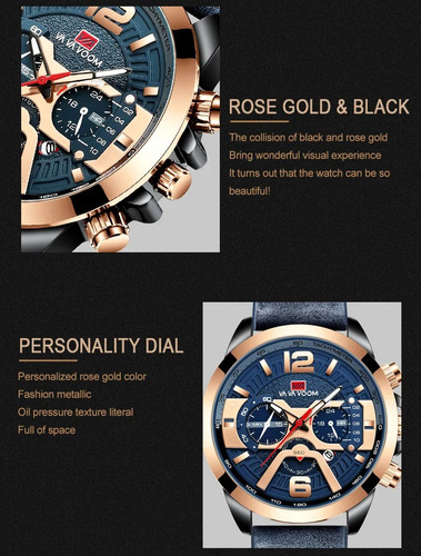 Reloj Hombre Caballero Casual Cuarzo Cuero A Inoxidable