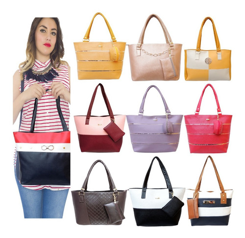 Bolsas Para Dama Mayoreo Económicas Lote 10 Bolsos De Moda