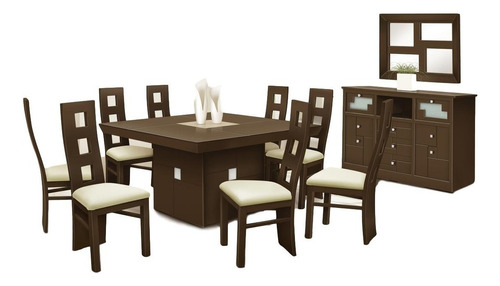 Comedor Parma 8 Sillas Con Buffet - Chocolate Color No Aplica