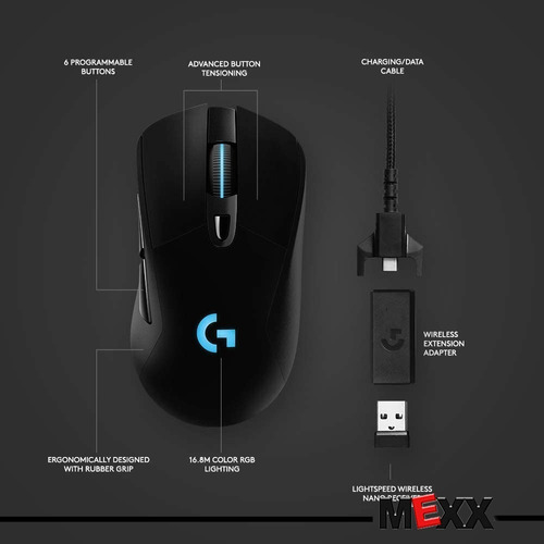 Mouse Gamer G703 Lightspeed Inalámbrico Logitech G Negro