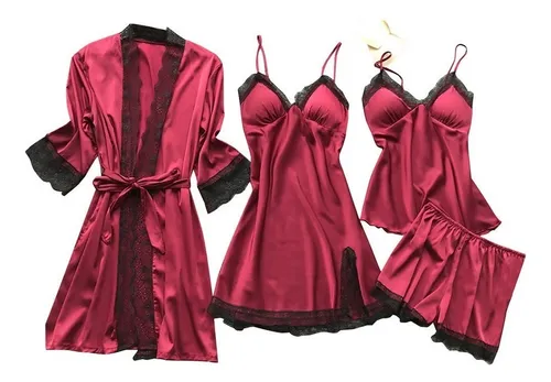 L Lencer a Mujer Pijama Seda Vestido Babydoll Sleepwear Ni