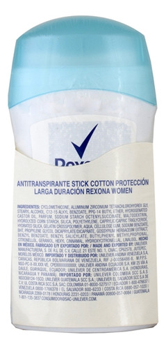 Rexona Desodorante Women Cotton 2 Frascos Con 50 G C/u