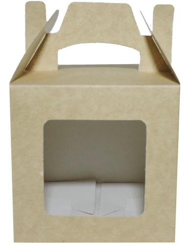 Cajita Feliz Cfz1 Ventana X 100u Packaging Blanco Madera