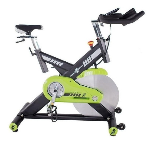 Bicicleta Spinning Siena Estática De Banda Volante 20kgs Gym Color Verde