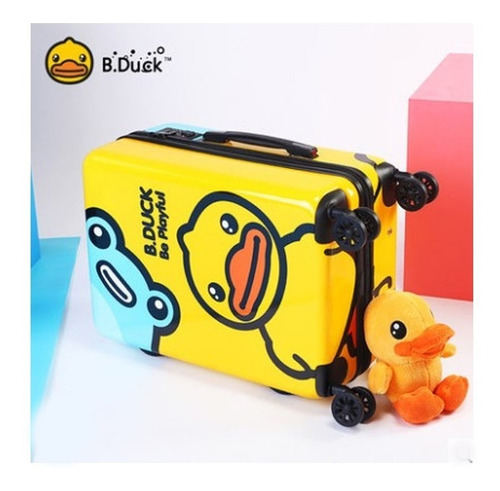 Imagen 2 de 3 de Maleta De Viaje Para Niños Diseño Pato Rana 20 Pulgadas