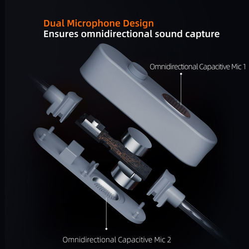 Dos Micrófonos Kz M2, Cable Plateado Mejorado Tipo C