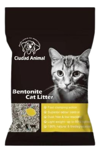 Arena Ciudad Animal 4 Kg Aroma Limón X4 Unidades