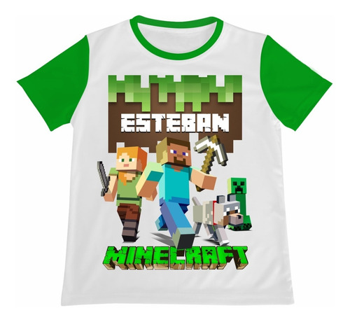 Franela Camisa Niño Niña Minecraft En Algodon