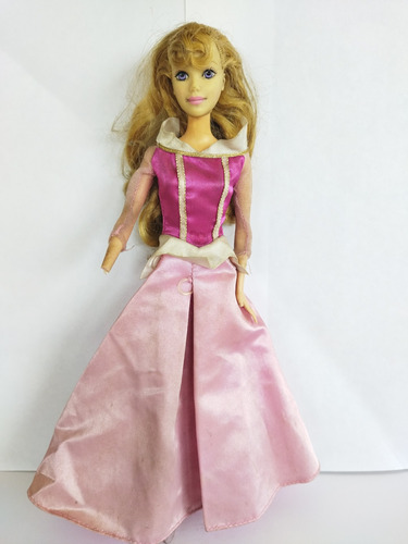 Barbie Disney Princesa Aurora Vestido Rosa Sin Mano 1999