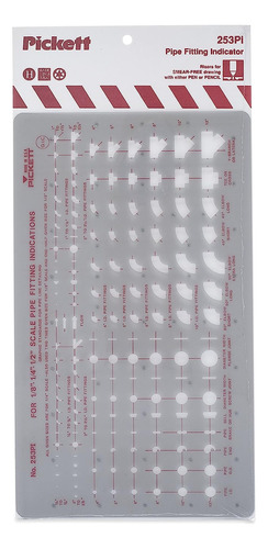 Plantilla Indicadora De Tuberías, Tres Escalas: 1/8, 1...
