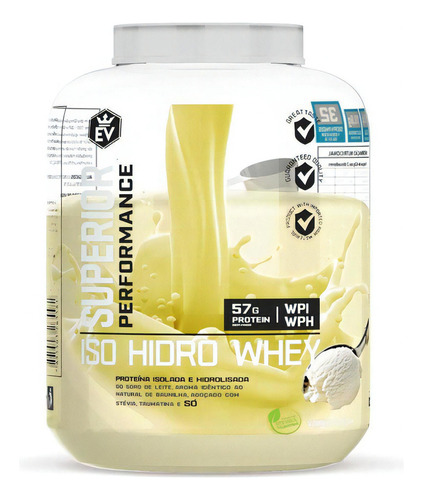 Whey Protein Isolada Hidrolisada 2,4kg Evo Sabor Baunilha