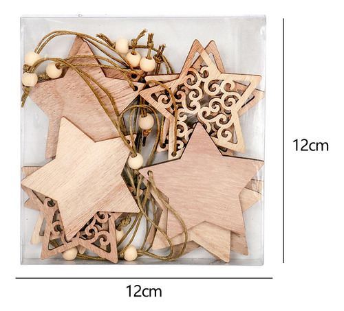 2 X 10 Piezas De Adorno Colgante De Madera De Navidad,