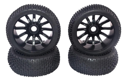 3 Llantas Y Neumáticos Para Rines Rc 1/ Hsp Car Black