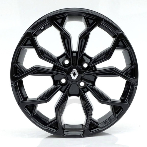 Roda Renault Aro 15 Sandero Rs Clio Logan M16 / Jogo + Bicos Cor Black Piano