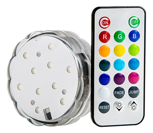 Lampara Led Luces Sumergibles Rgb Control Remoto