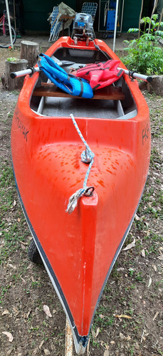 Canobote Largo 3.85mt 2 Tambuchos Motor 15hp Chalecos Remos