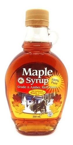 Imagen 2 de 5 de Jarabe De Arce O Maple Syrup - Botella De Vidrio X 250 Ml